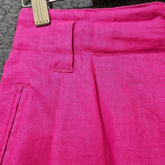 Vtg 90s Fuchsia Pink Trouser Shorts sz 4 High Waist Pleated Preppy Barbiecore - Picture 12 of 16